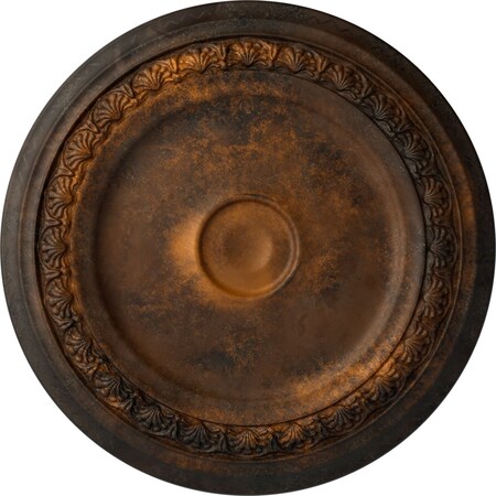 Ekena Millwork Carlsbad Ceiling Medallion (Fits Canopies up to 5 1/2"), Hand-Painted Rust, 31 1/8"OD x 1 1/2"P CM31CARUS